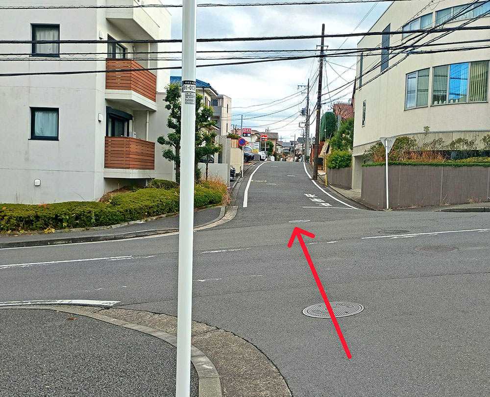 そのまま直進する道